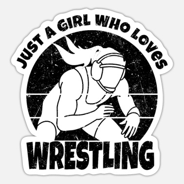 Kiss-Cut Stickers Just A Girl Who Loves Wrestling Retro Sunset