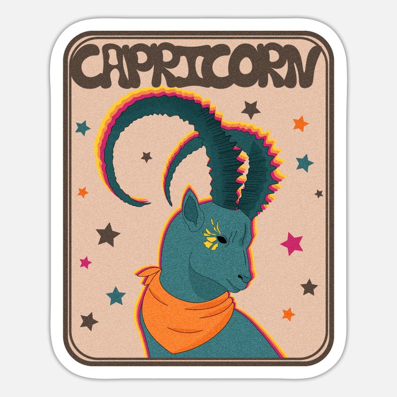Capricorn Sign Animal' Sticker | Spreadshirt