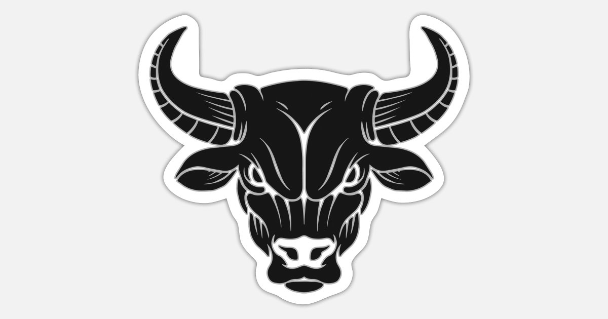 head bull tattoo illustration black' Sticker | Spreadshirt