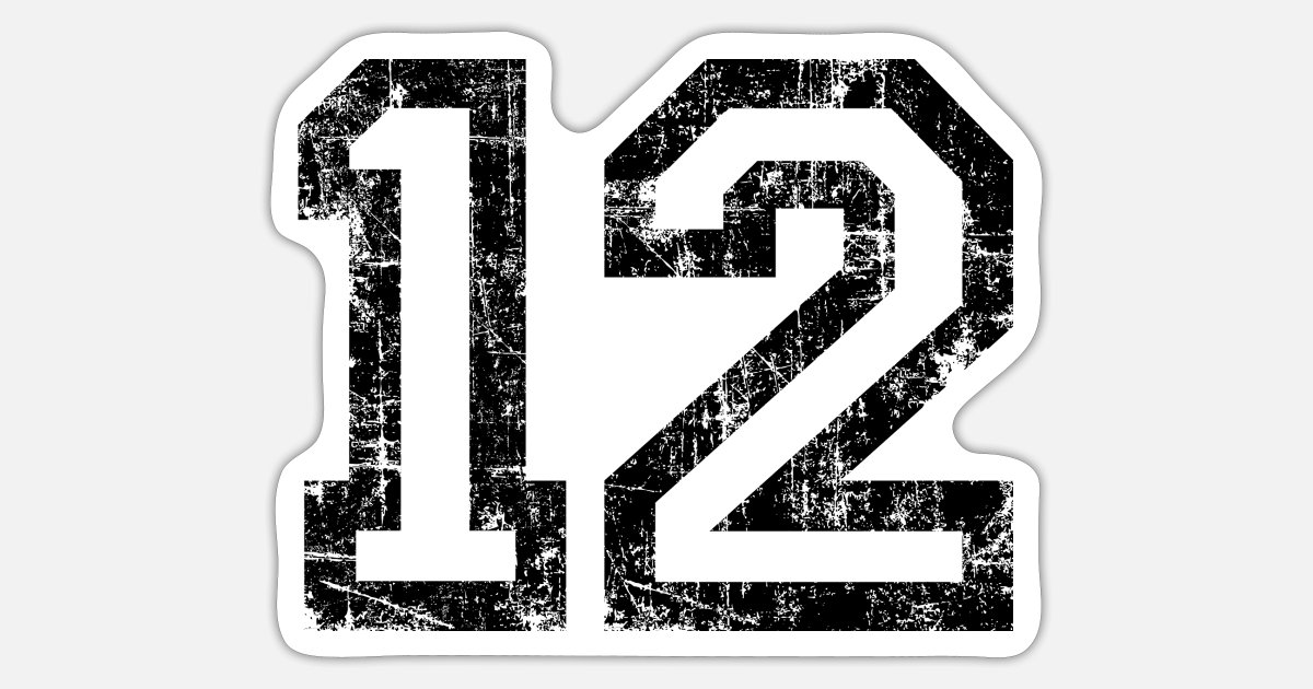 Number 12 (Vintage White) 12th Birthday' Sticker | Spreadshirt