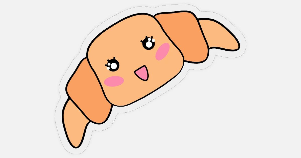 Cute Funny Happy Kawaii Baby Croissant Cartoon Sticker Spreadshirt