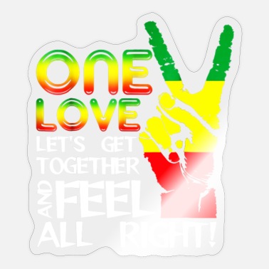 Jamaica Jamaica One Love Reggae Caribbean Music Pride Flag - Sticker