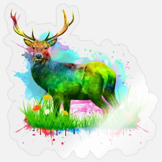 Cadeau De Chasse De Chasseur D Elan D Aquarelle De Motif De Cerf Sticker Spreadshirt