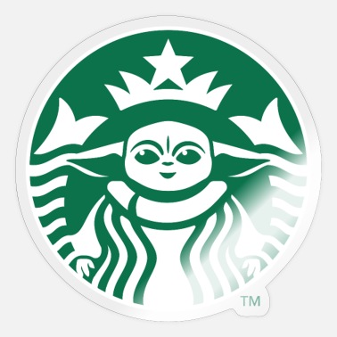 Baby Yoda Starbucks Sticker - Sticker