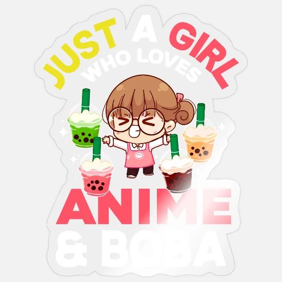 Bubble Tea Anime Boba Tea Sticker Spreadshirt