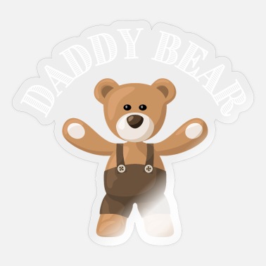 Dungarees Daddy Bear Dungarees Teddy Bear White - Sticker