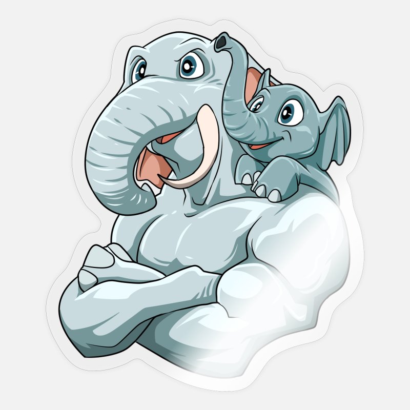 Strong Elephant Stickers | Unique Designs | Spreadshirt