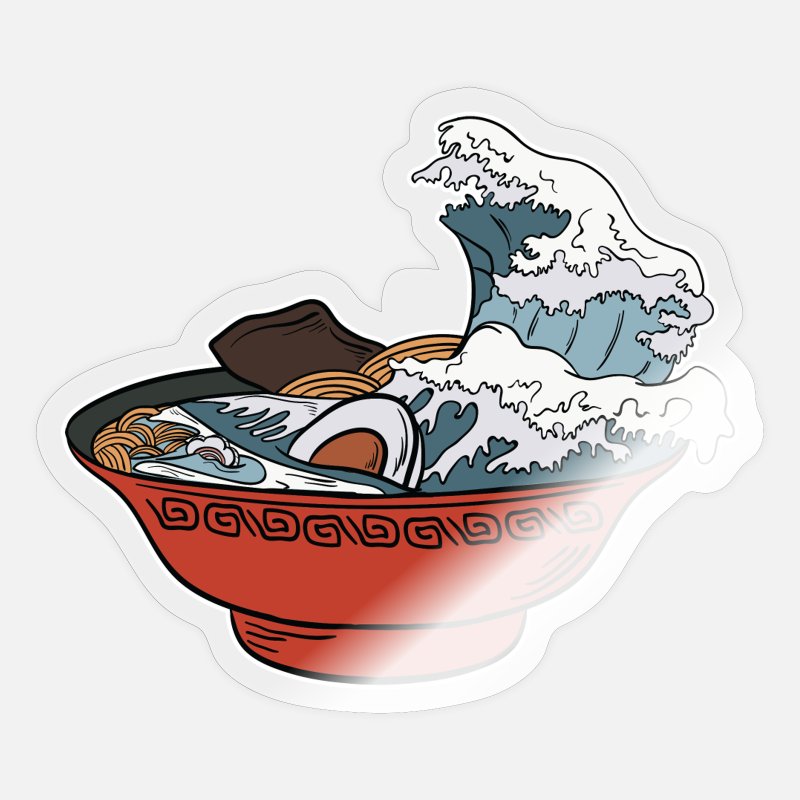 Ramen Anime Tsunami Japanese Noodles Gift Present' Sticker | Spreadshirt