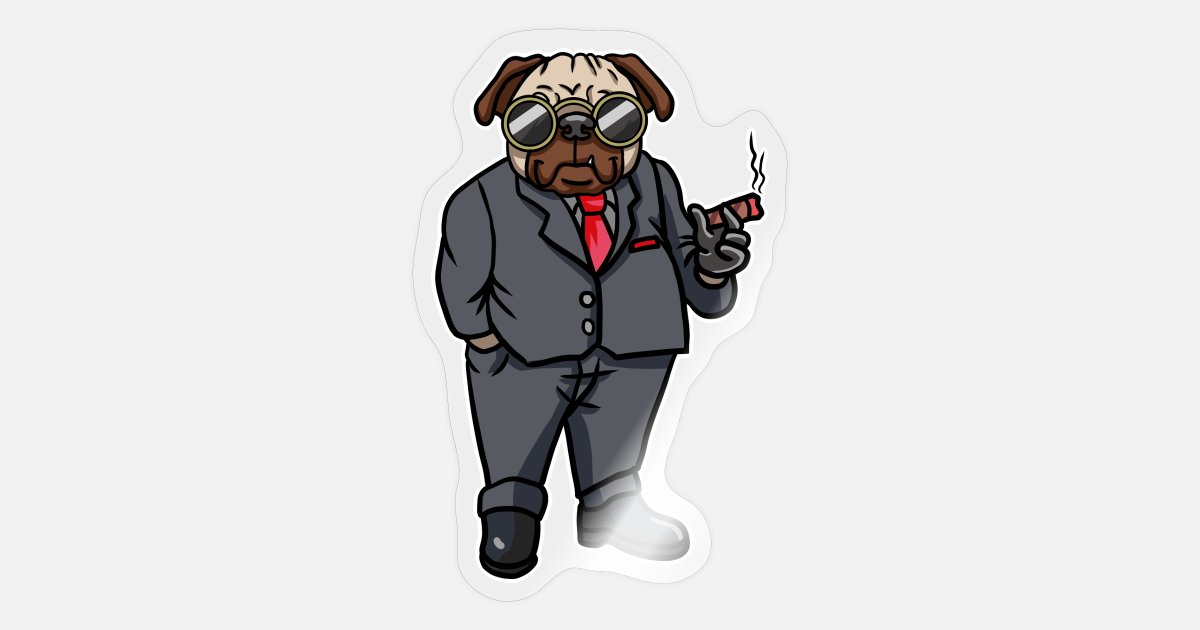 Mafia Dog Gangster Cigar Boss Don Scarface' Sticker | Spreadshirt