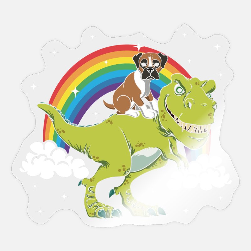 Boxer Dog T-Rex Dinosaur Dino Tyrannosaurus Gift' Sticker | Spreadshirt