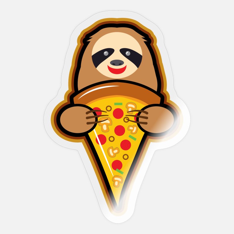 'Sloth - Pepperoni Pizza Gourmet Foodie: Zoo Animal' Sticker | Spreadshirt