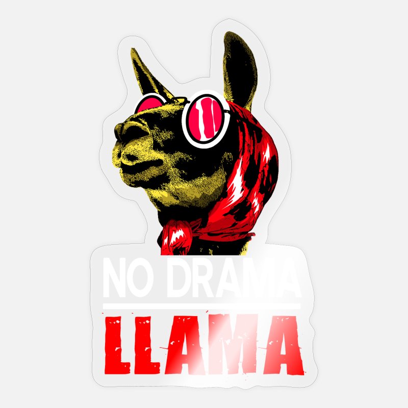 Llama Drama Alpaca America Spit Funny Quotes Gift' Sticker | Spreadshirt