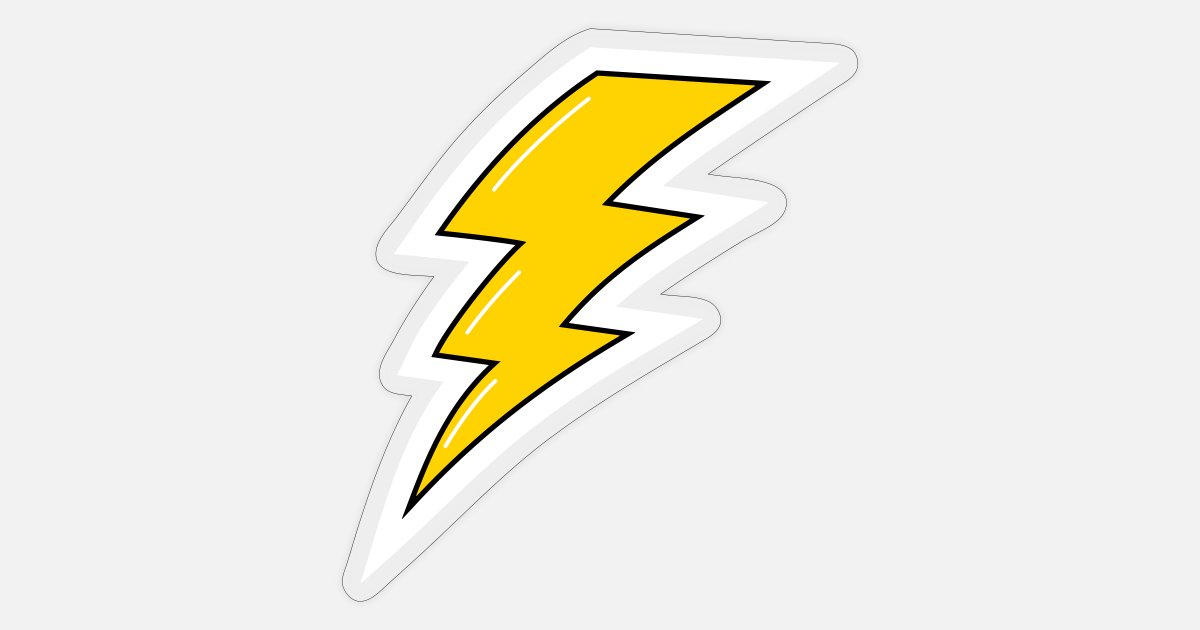 'Yellow Lightning, lightning bolt' Sticker | Spreadshirt