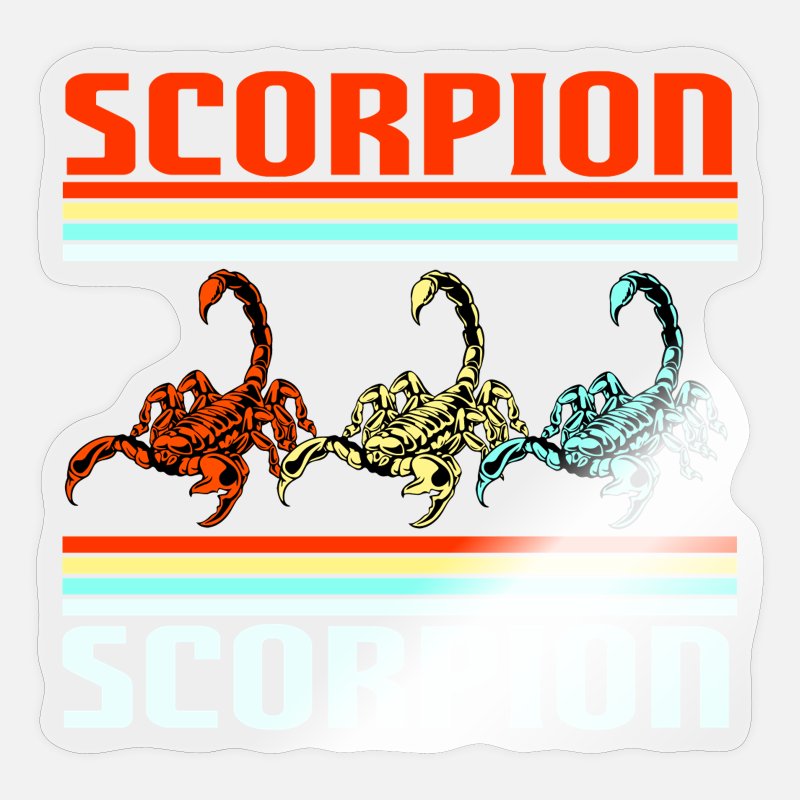 Autocollant sticker signe zodiaque astrologie scorpio scorpion blanc transparent 