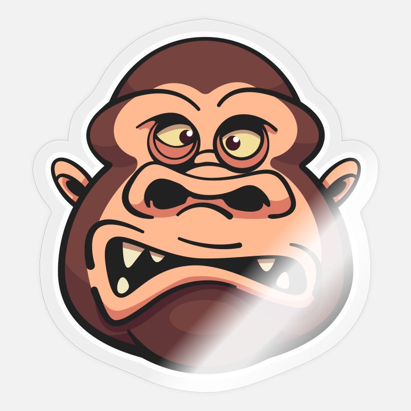 Silly Monkey, funny, goofy monkey, ape' Sticker | Spreadshirt