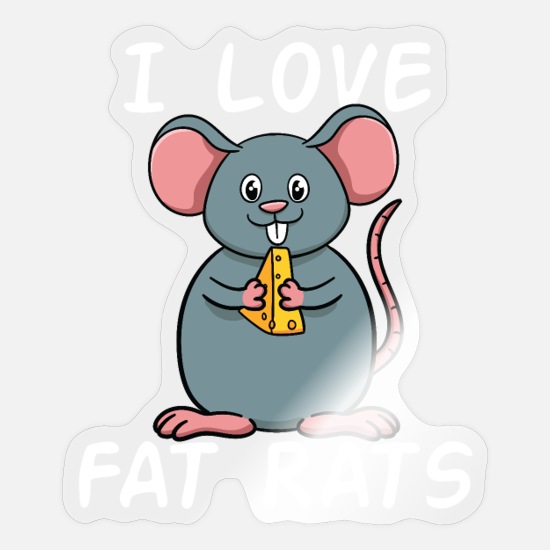 2 x Heart Stickers 7.5 cm Funny Cheese Mouse Mice Rat  #14884 