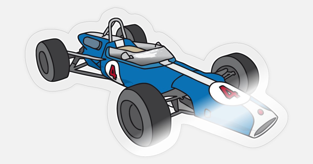 Blue racing car, racecar, sportscar' Sticker | Spreadshirt