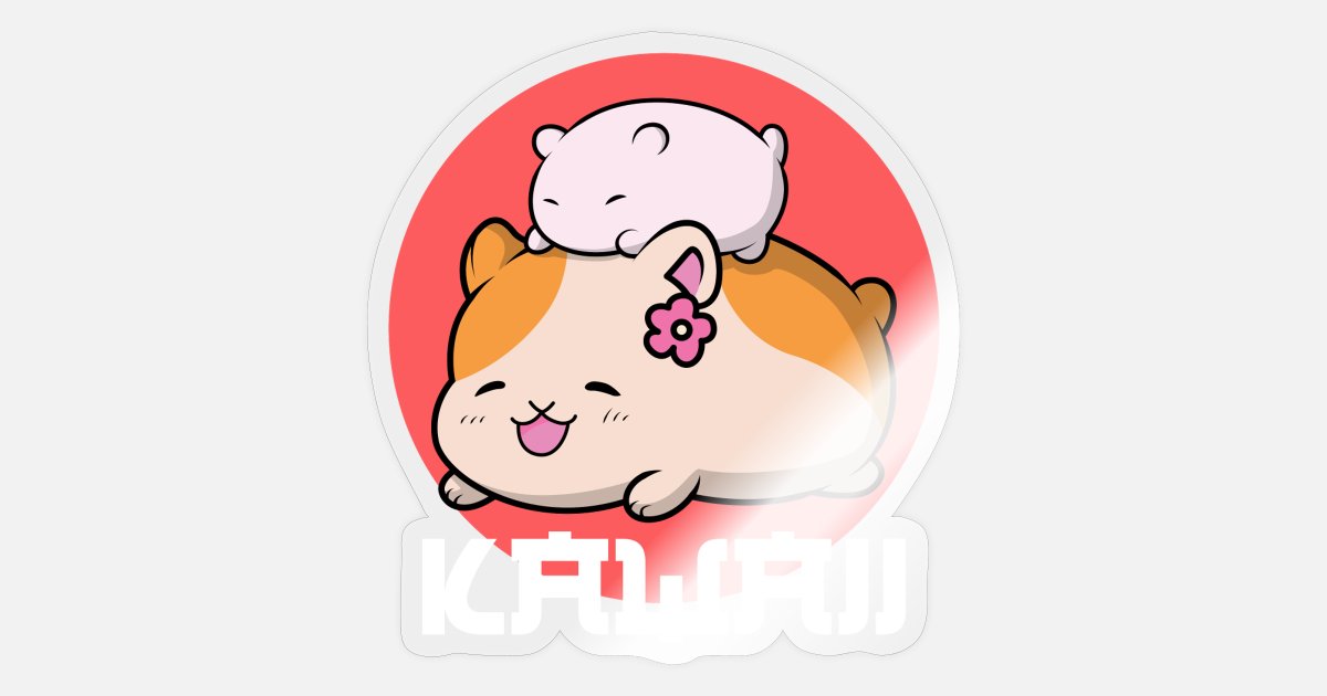 Hamster Kawaii Anime Animals Pets Snuggly' Sticker | Spreadshirt