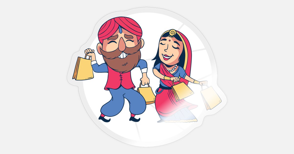 Indian couple goes shopping' Sticker | Spreadshirt