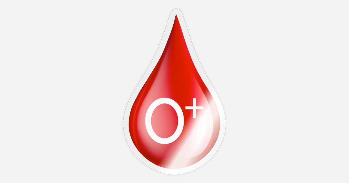 O Positive Blood Type O+ Donor Donate Blood' Sticker | Spreadshirt