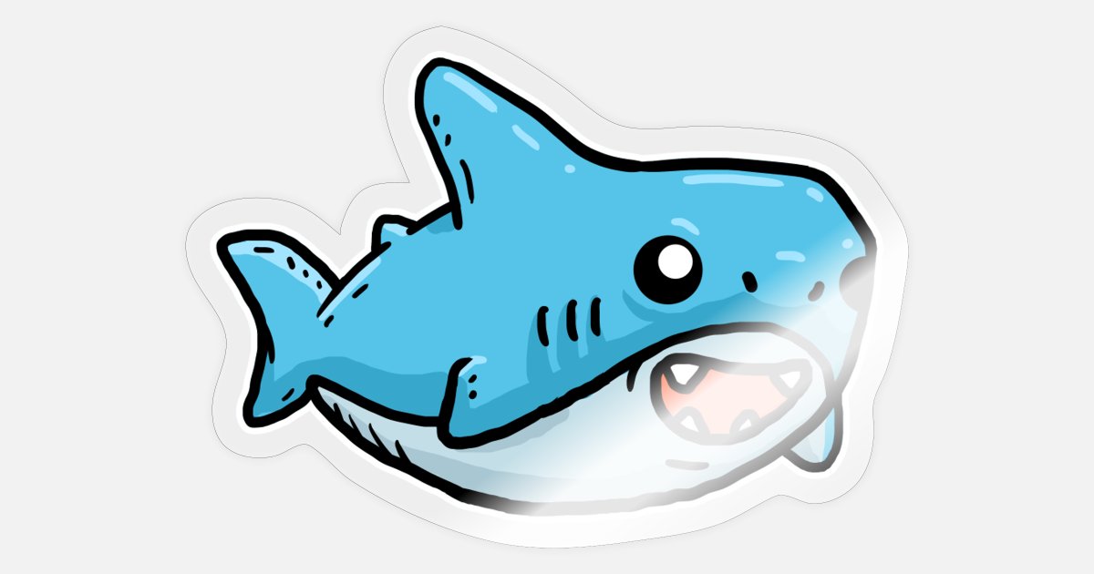 Shark Cute Kawaii Baby Shark' Sticker | Spreadshirt