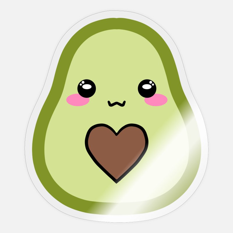 Cute sweet funny cute Kawaii avocado with a heart' Sticker | Spreadshirt