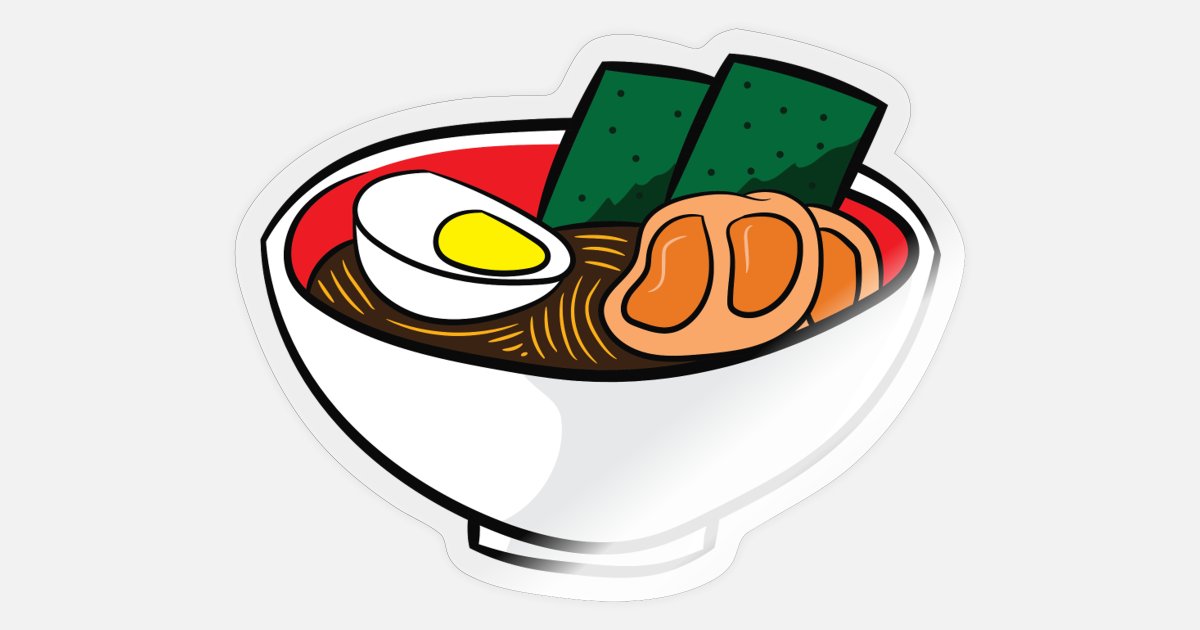 Funny Kawaii Anime Ramen Noodles Japanese Food' Sticker | Spreadshirt