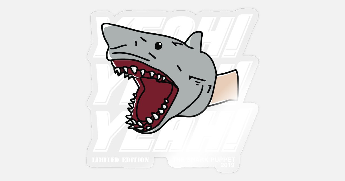 Shark puppet merch' Sticker | Spreadshirt
