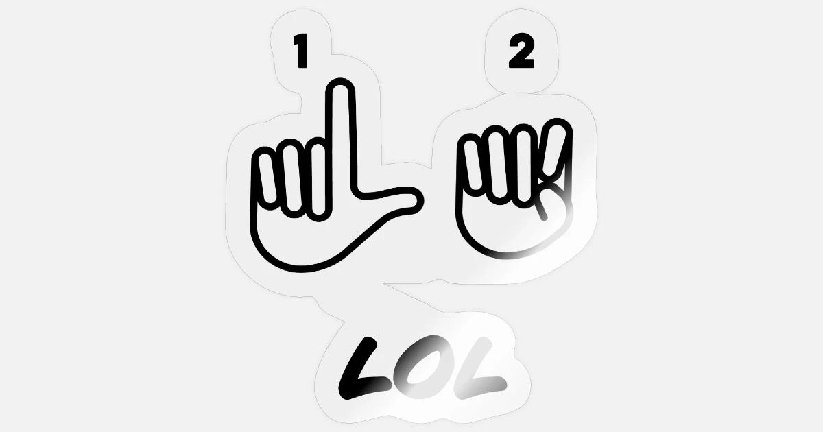 Asl American Sign Language Lol Sticker Spreadshirt