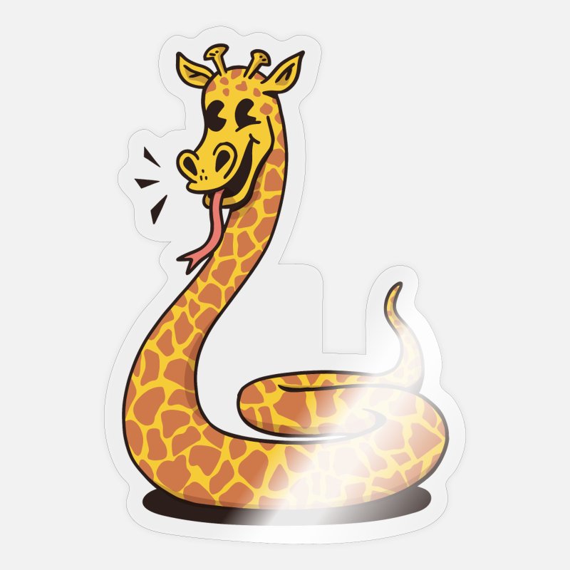 Snake giraffe funny cartoon giraffe snake' Sticker | Spreadshirt