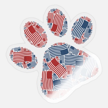 4th of July Paw Print Rubber Stamp Cat D21402 WM Patriotic American Dog 