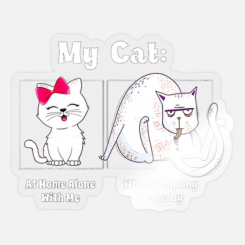 Funny Cat Meme Licking Cute Kitten T Shirt' Sticker | Spreadshirt