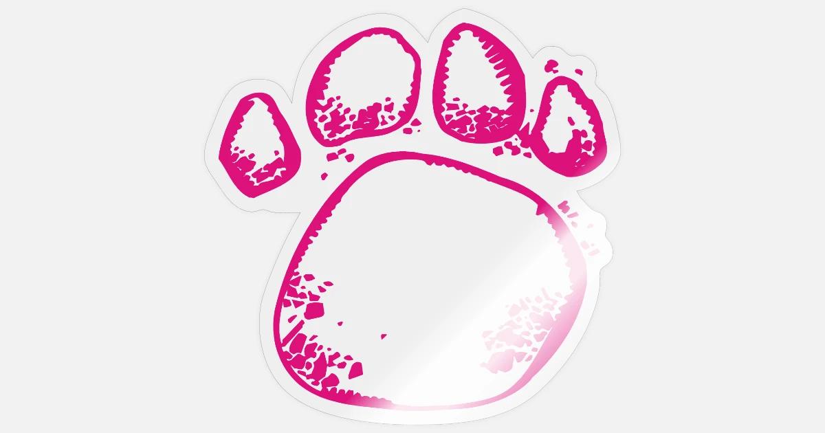 Cat Paw Print (Fuchsia)' Sticker | Spreadshirt
