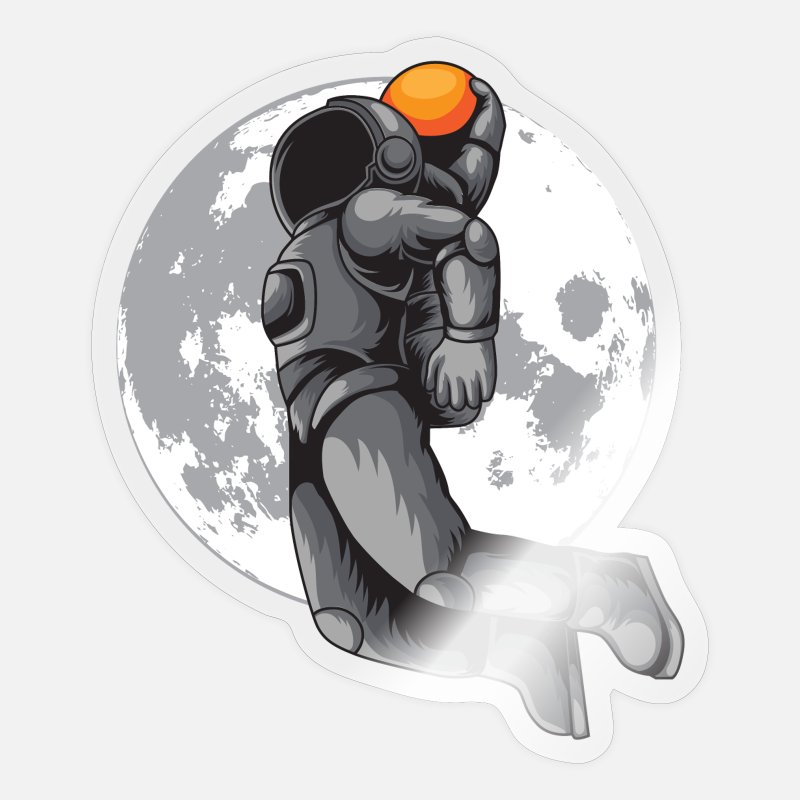 Astronaut Play Basketball in Space' Sticker | Spreadshirt