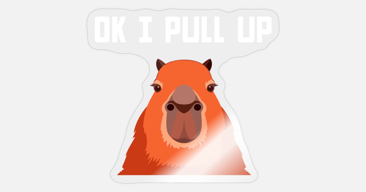 Ok I pull up capybara' Sticker | Spreadshirt