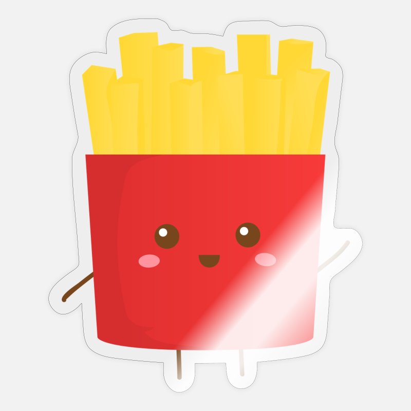 cute French fries in red packet' Sticker | Spreadshirt