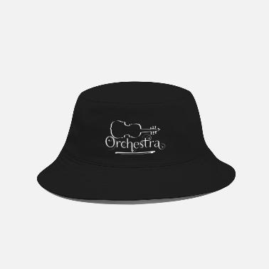 Orchestra Orchestra White Violin Outline - Bucket Hat