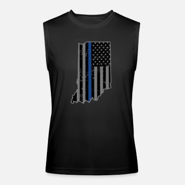 Tee Hunt Thin Blue Line American Flag Tank Top Stars and Stripes Police Sleeveless