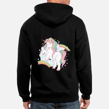 SAGRFDH Mens Full-Zip Hooded Unicorn Fleece Sweatshirt 