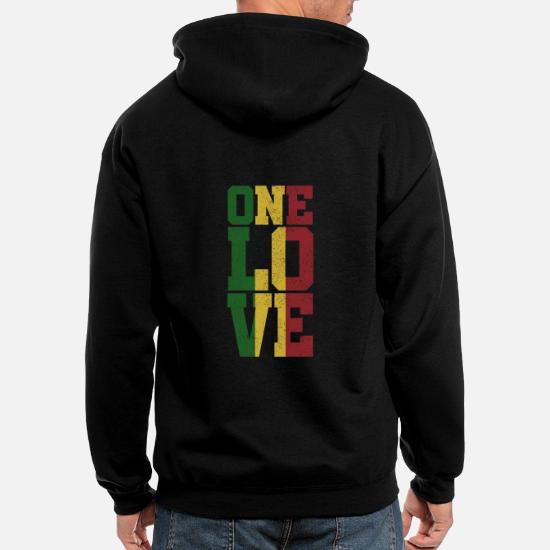 One Love Jamaica Reggae Music Rasta Gift Men S Zip Hoodie Spreadshirt
