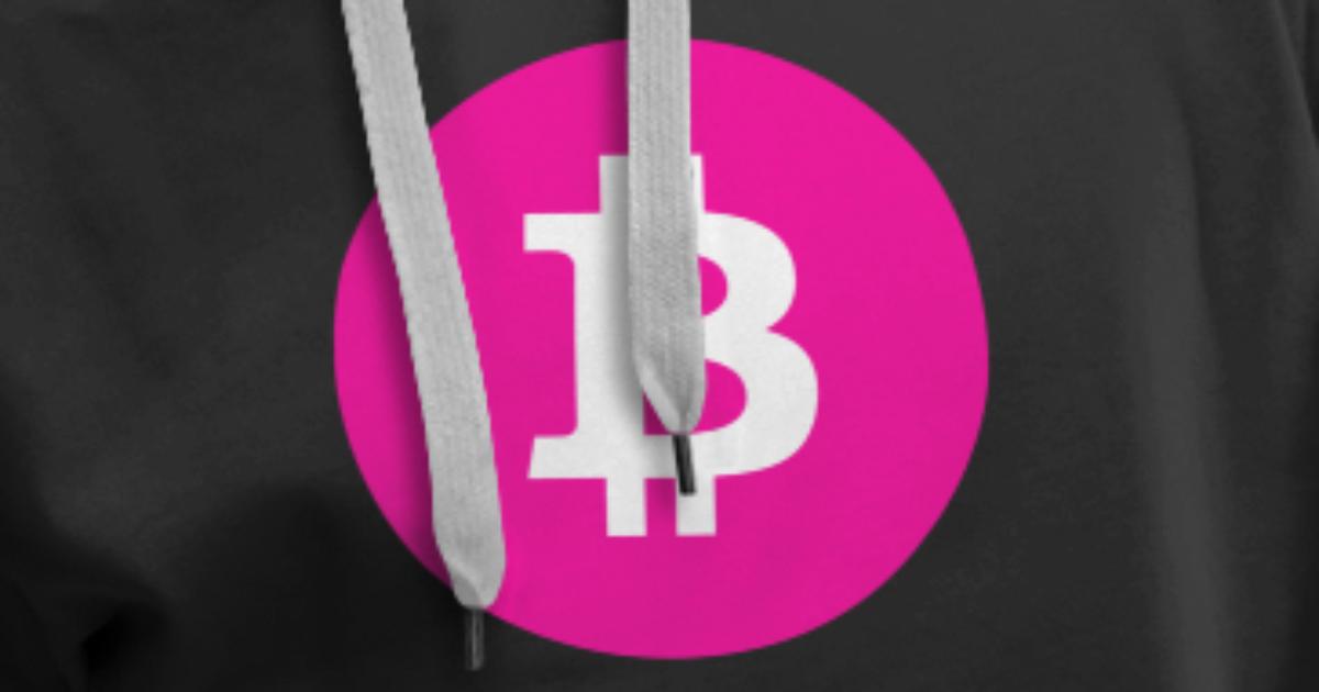 Bitcoin Logo Pink BTC Crypto Design Men's Premium Hoodie | Spreadshirt