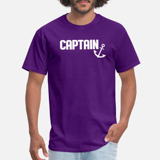 VIIHAHN Men Design Captain with Ships Anchor Man Funny Travelround Neck Short Sleeve Shirt 