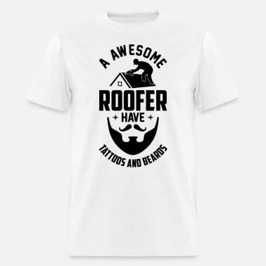 Multicolor 16x16 Proud Roofer Craftsman Apparel & Co Roofing Design for Contractor-The Best Roofers Have Beards Throw Pillow