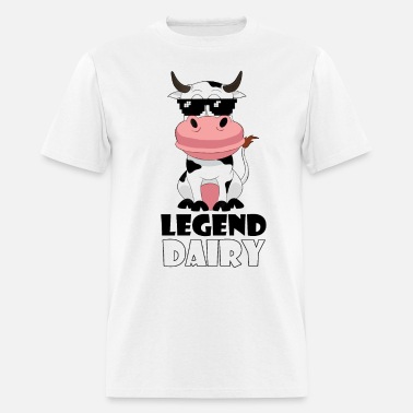 Mens Legend Dairy Tshirt Funny Cow Sunglasses Graphic Novelty Tee Dark Heather