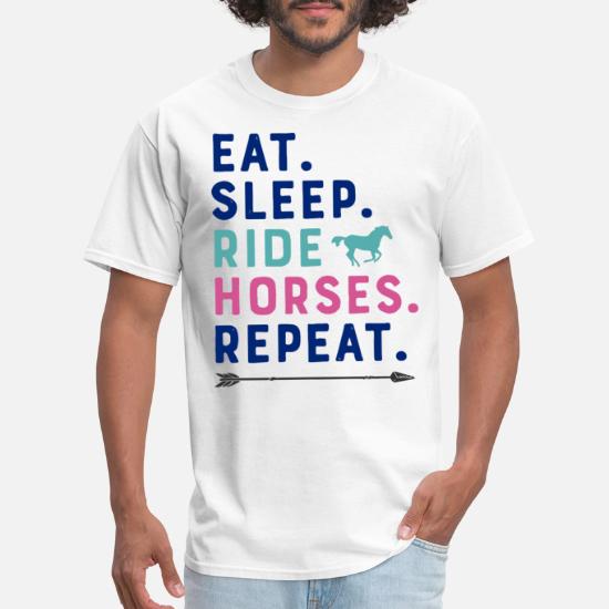 Eat Sleep Ride Horse Funny Novelty Tops T-Shirt Womens tee TShirt