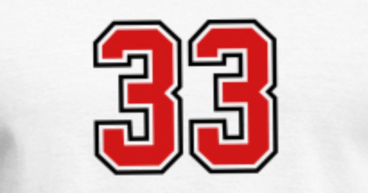 33 Baseball Jersey Number T-Shirt for Team Fan Player #33-CL