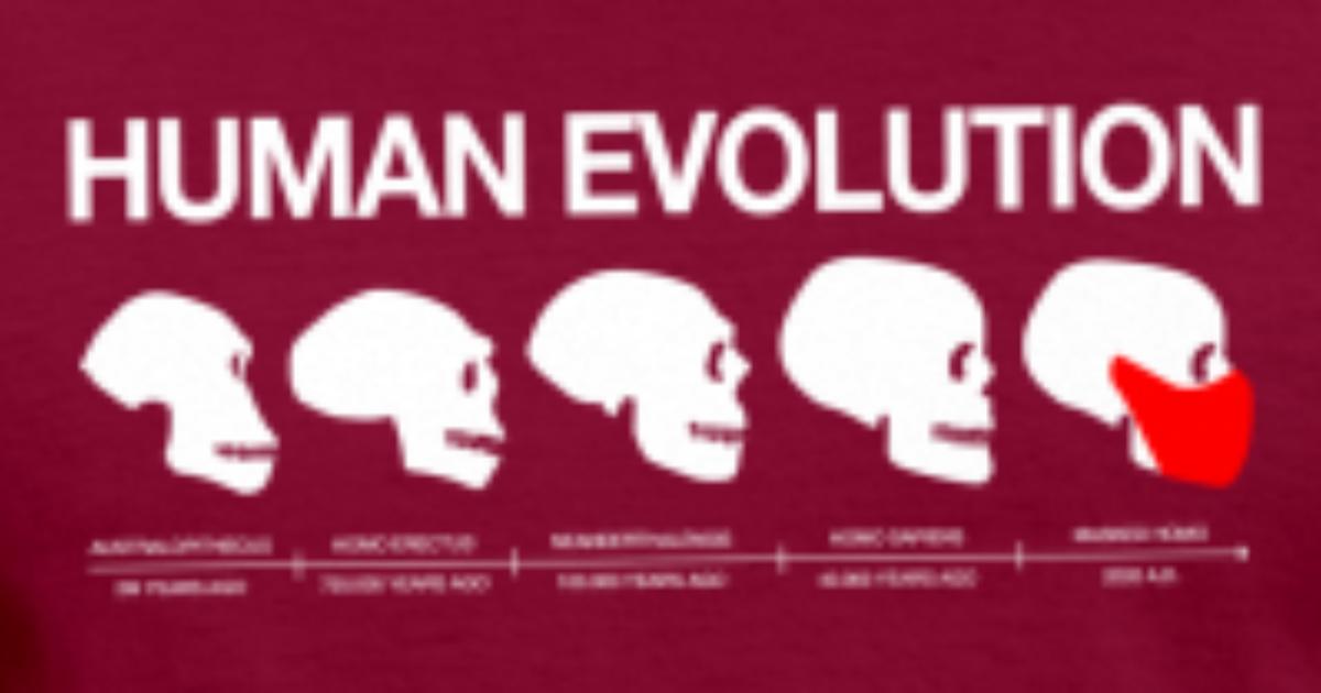 Funny human evolution to masked man' Men's T-Shirt | Spreadshirt