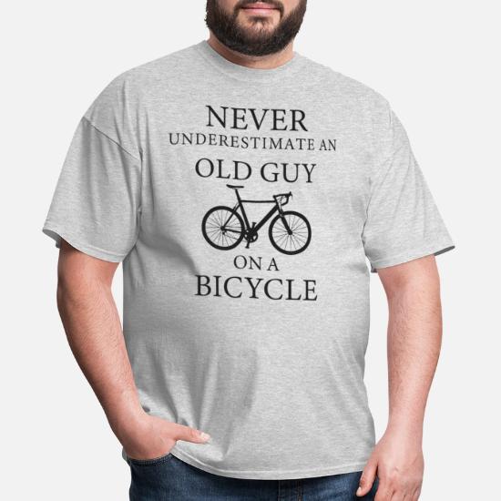 Never Underestimate An Old Guy On A Bicycle Funny Mens Unisex T-Shirt