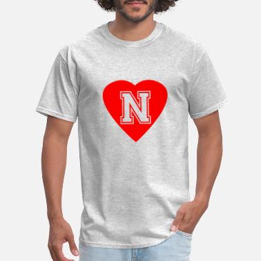 Heart Letter N Name Initials Spelling Love Gift Men S T Shirt Spreadshirt This is the best idea to wish anyone offline. heart letter n name initials spelling