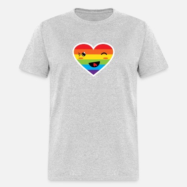 Rainbow HEART Gay Pride Rainbow flag LGBT t shirt tee Pocket Print COLOUR